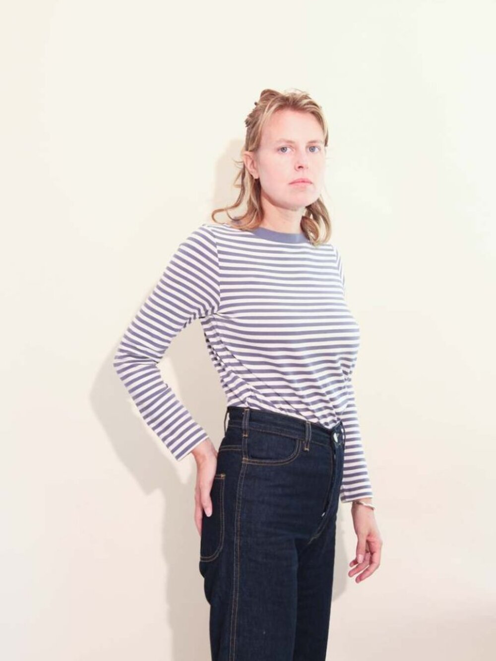 Beaumont Organic - 100% Cotton & Organic Long-sleeve Shoba Striped Top - Picture 6 of 7